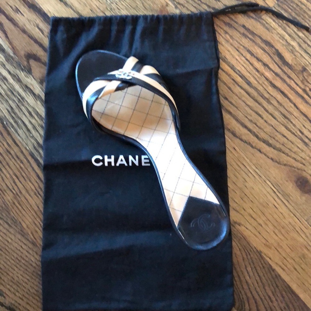 Chanel small heeled slides